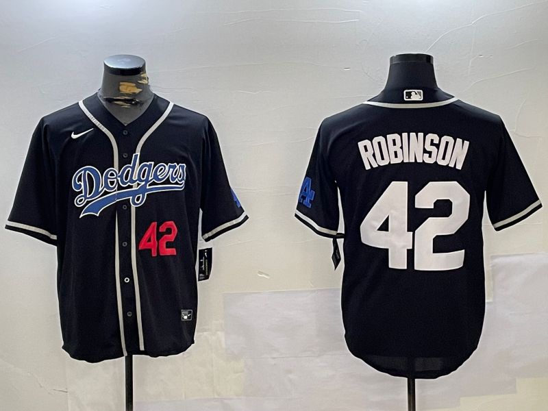 Men Los Angeles Dodgers #42 Robinson Black Game 2024 Nike MLB Jersey style 11204->los angeles dodgers->MLB Jersey